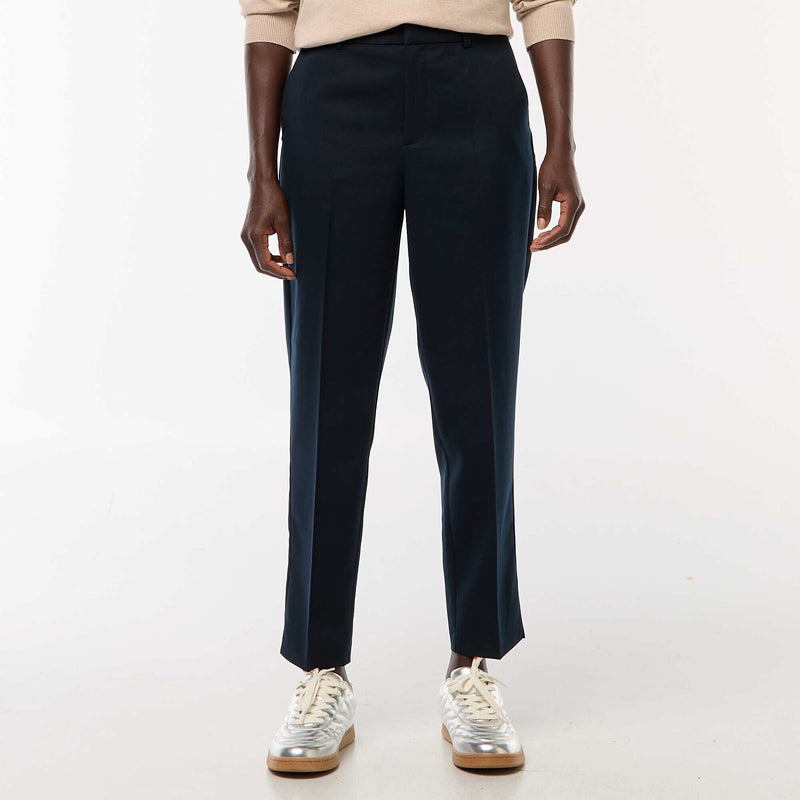 Pantalon cigarette uni avec 2 poches