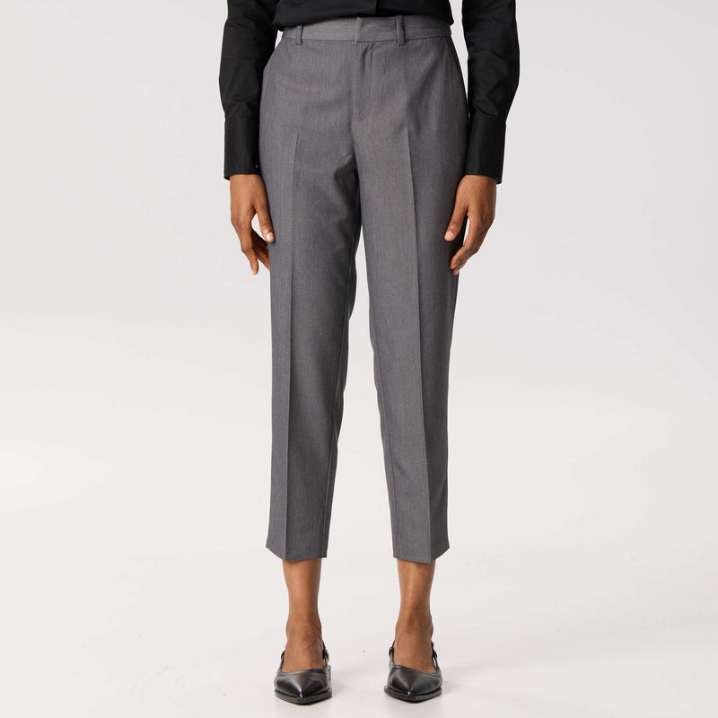 Pantalon cigarette uni pour femme – Gris – Kiabi Maroc