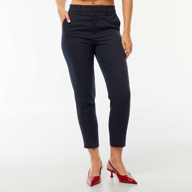 Pantalon cigarette uni avec 2 poches