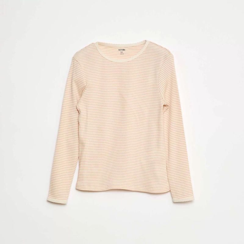 Pyjama long imprimé rayé - 2 pièces