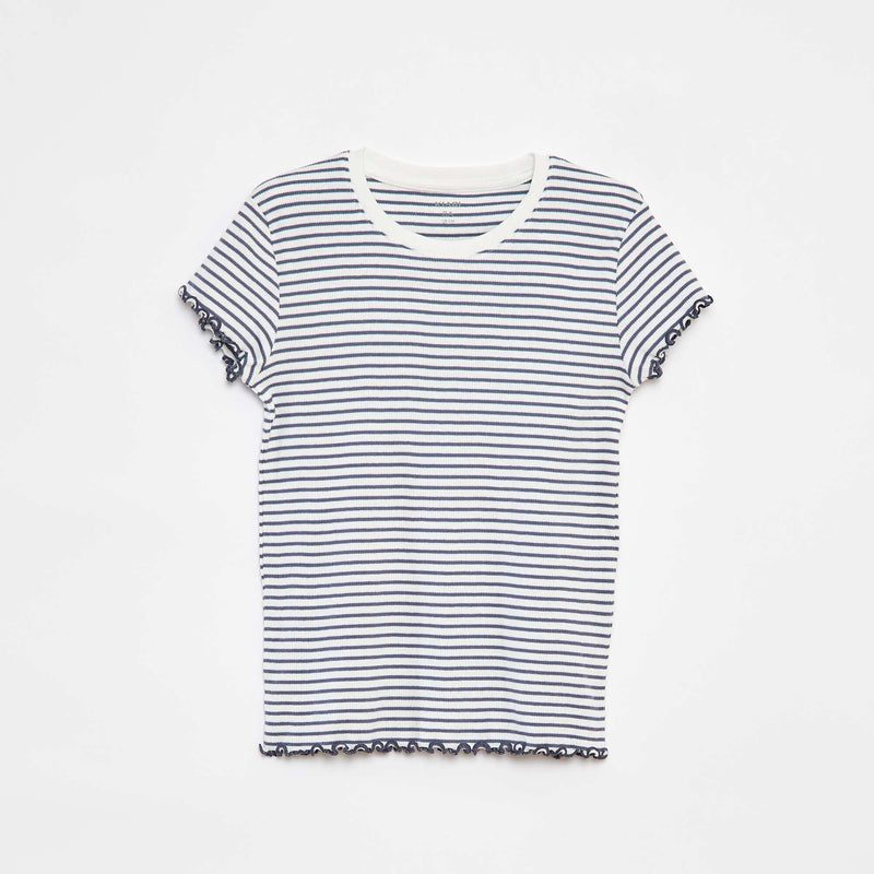 Pyjama court t-shirt + short côtelés - 2 pièces