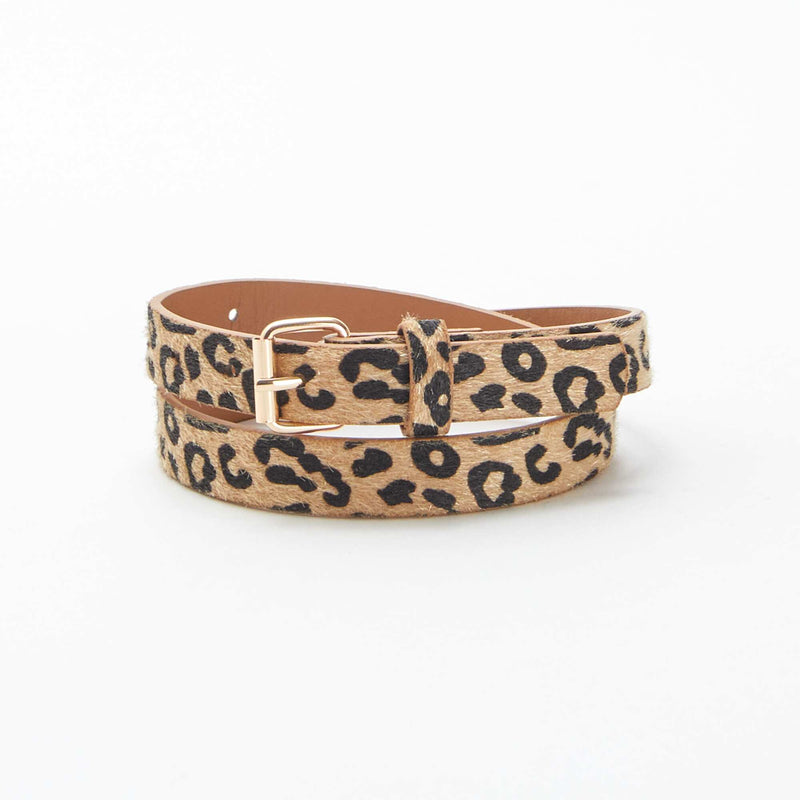 Ceinture fine imprimé léopard