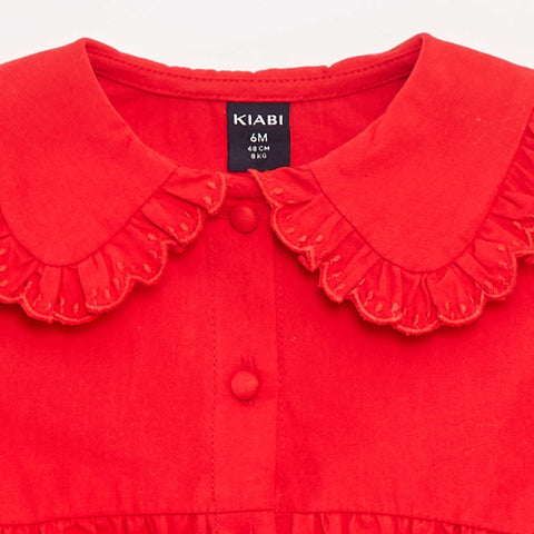 Robe en popeline avec ouverture boutonnée