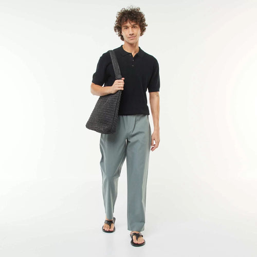 Pantalon en lin mélangé coupe droite