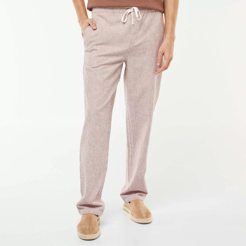 Pantalon en lin mélangé coupe droite