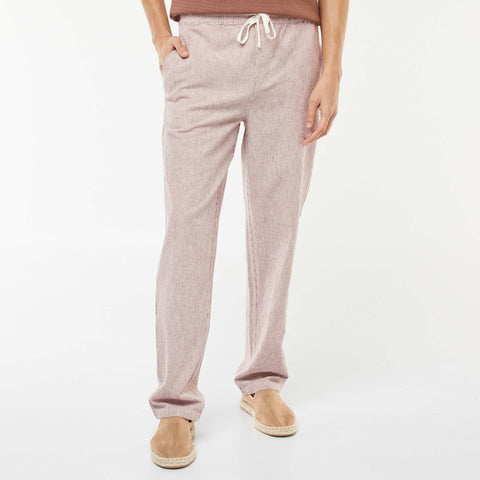 Pantalon en lin mélangé coupe droite