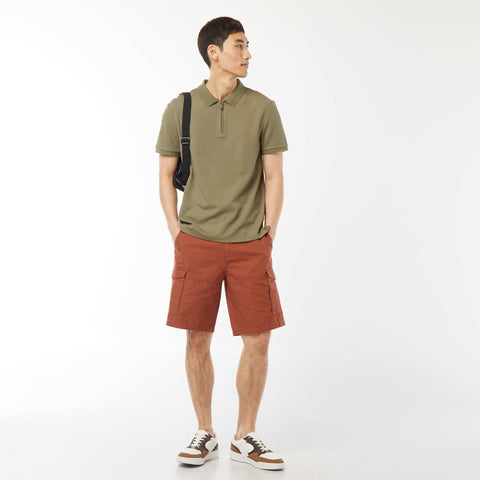 Polo en nid d'abeilles et col zippé
