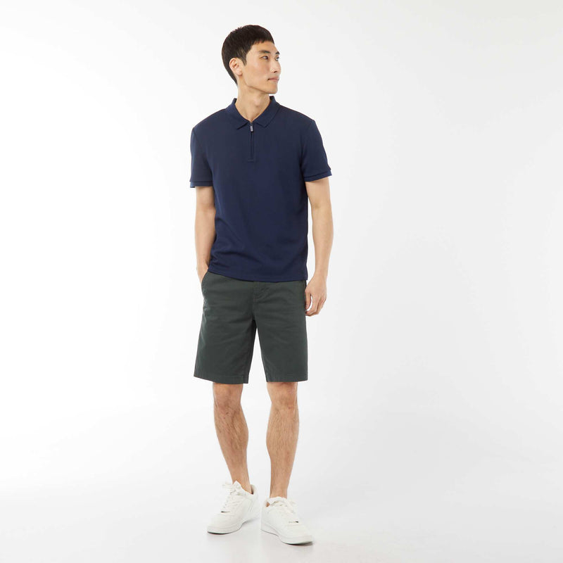 Polo en nid d'abeilles et col zippé
