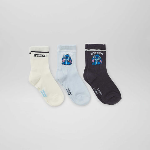 Lot de 3 chaussettes hautes 'Stitch'