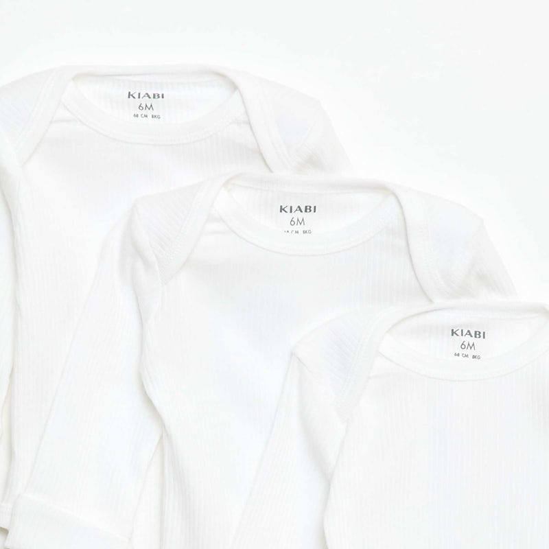 Lot de 3 bodies évolutifs col US et manches longues