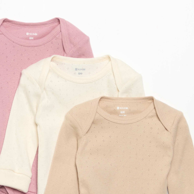 Lot de 3 bodies évolutifs col US et manches longues