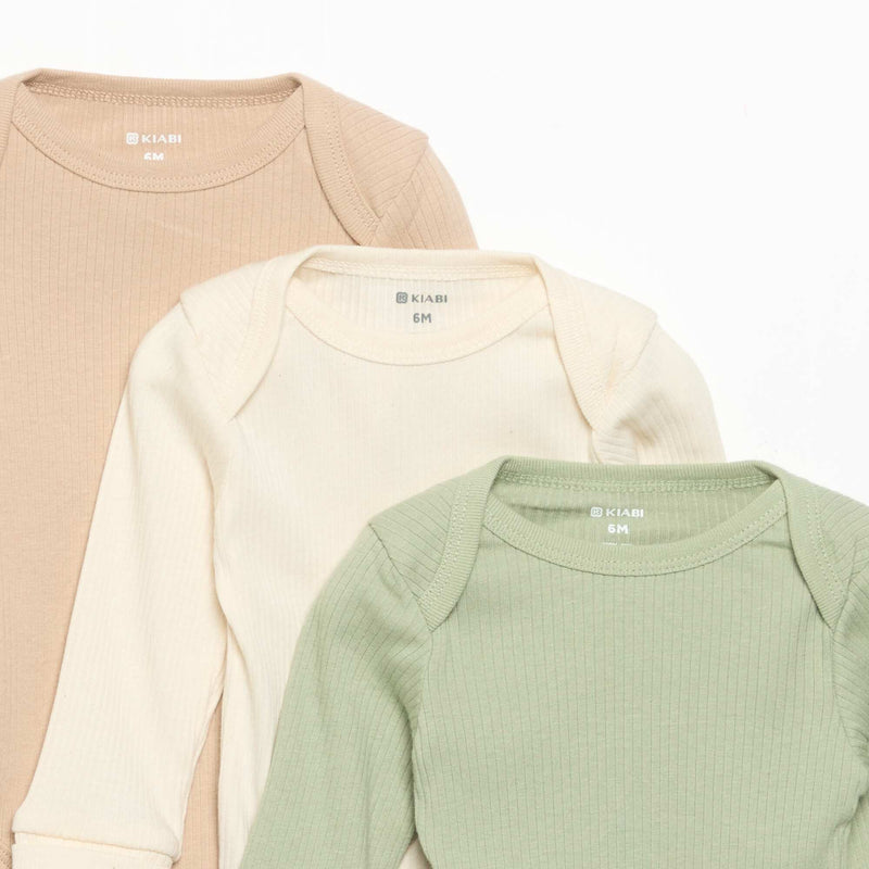 Lot de 3 bodies évolutifs col US et manches longues