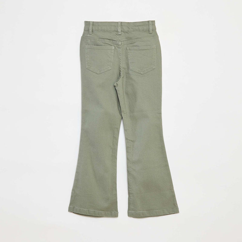 Pantalon flare en twill avec taille ajustable