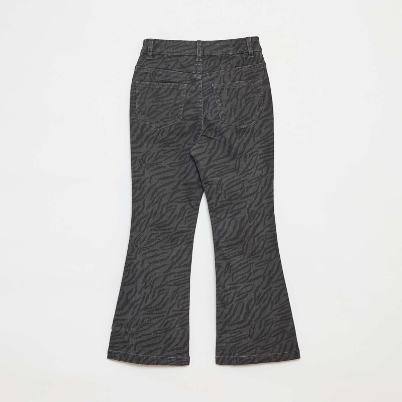 Pantalon flare en twill avec taille ajustable