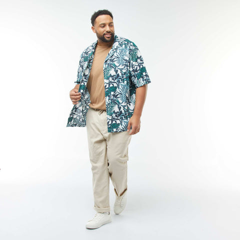 Chemise manches courtes avec motif à fleurs