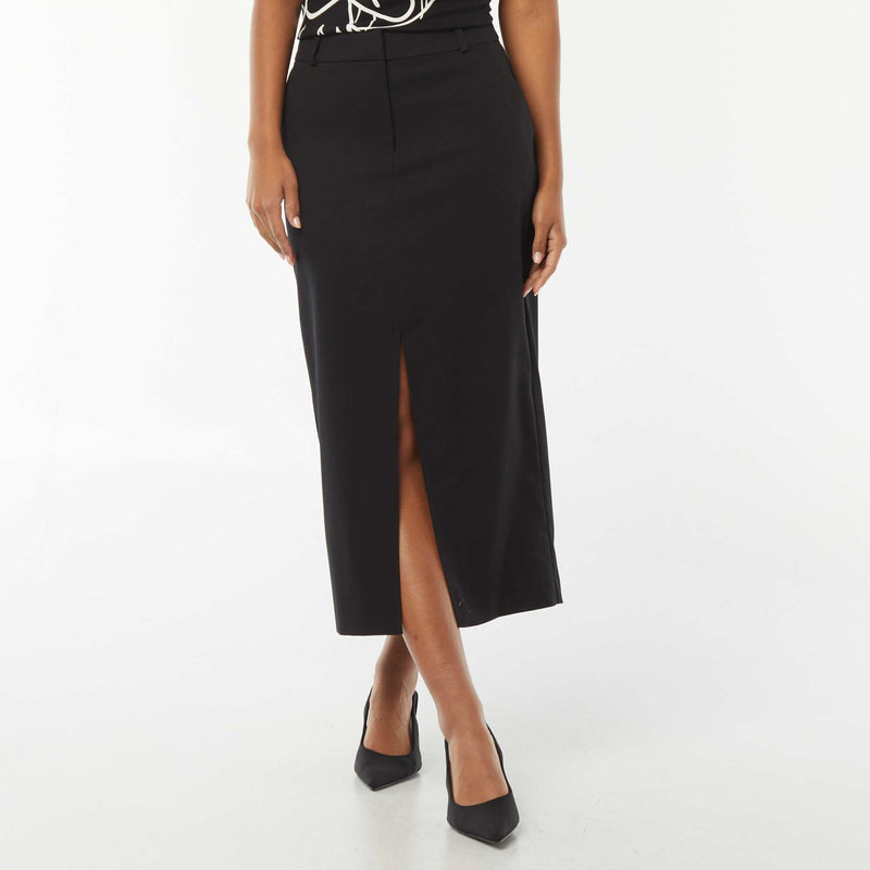 Jupe midi avec fente devant