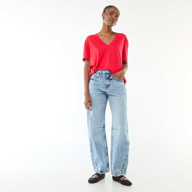 Tee-shirt manches courtes avec encolure en V