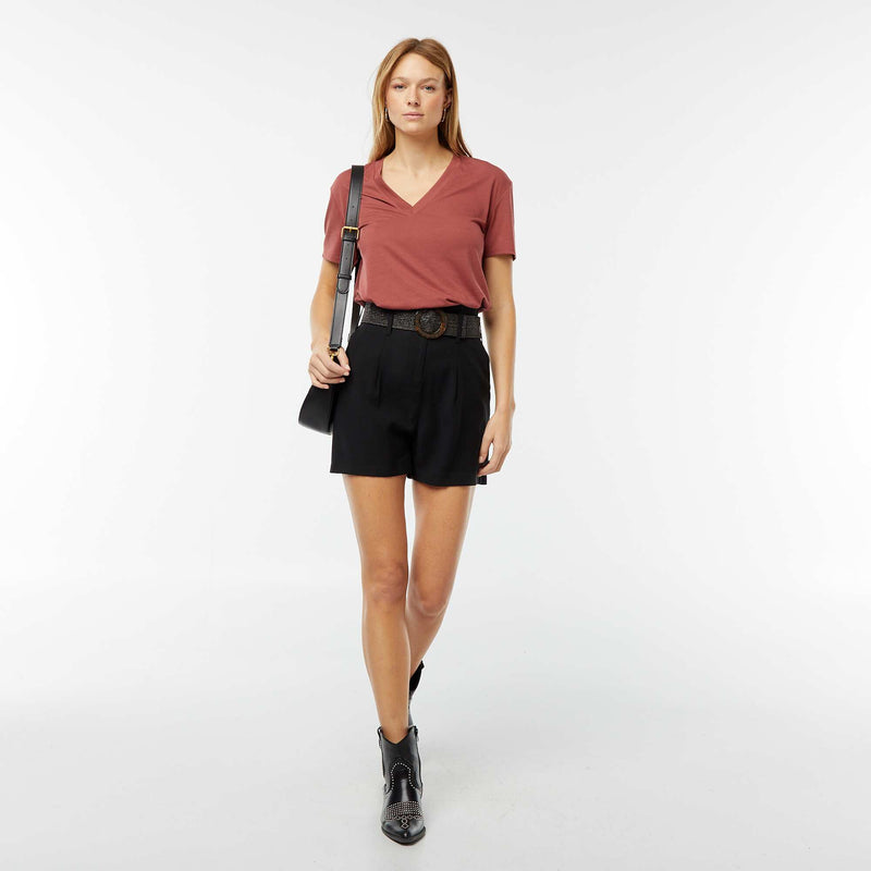 Tee-shirt manches courtes avec encolure en V