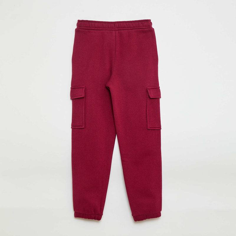Jogging en molleton uni multi-poches