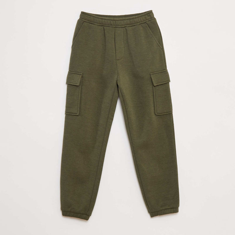 Jogging en molleton uni multi-poches