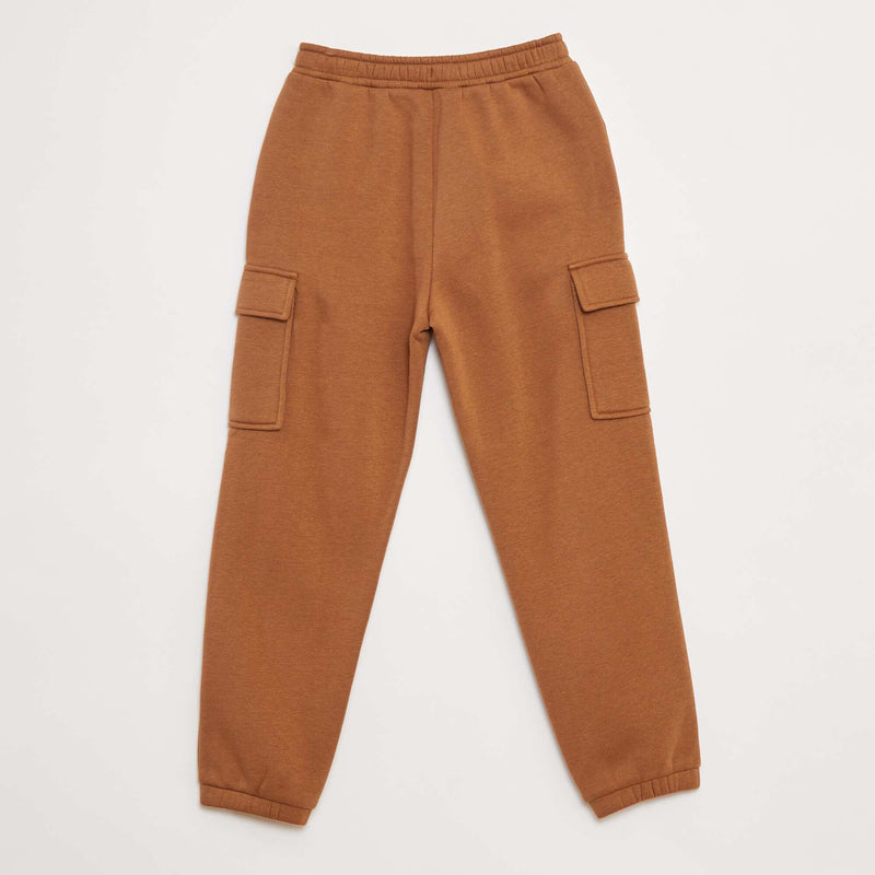 Jogging en molleton uni multi-poches