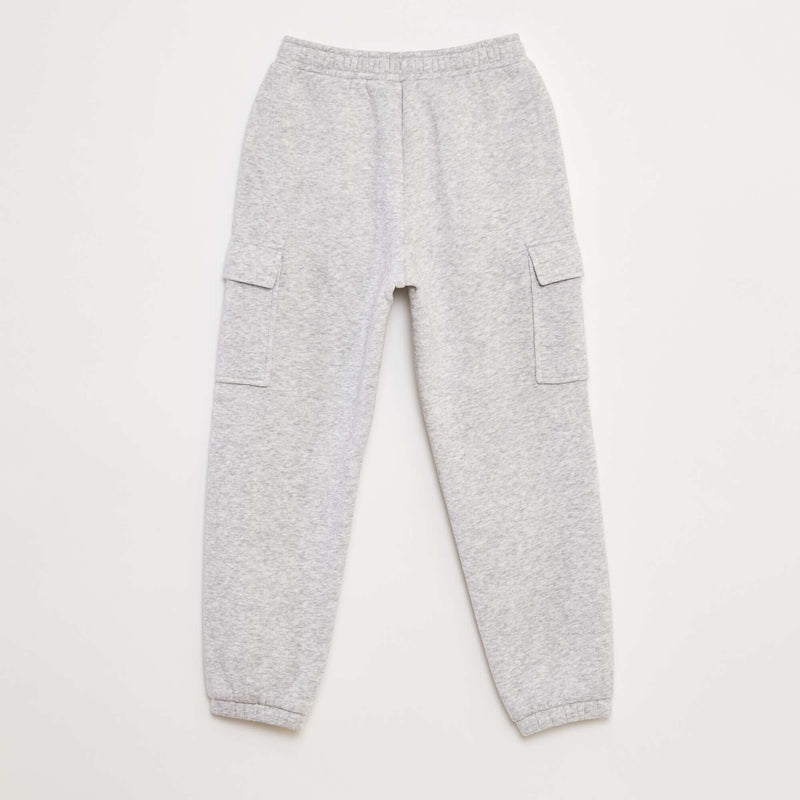 Jogging en molleton uni multi-poches