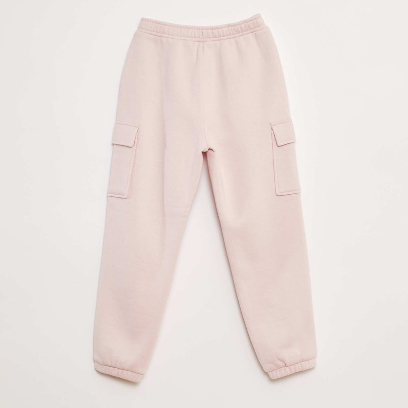 Jogging en molleton uni multi-poches