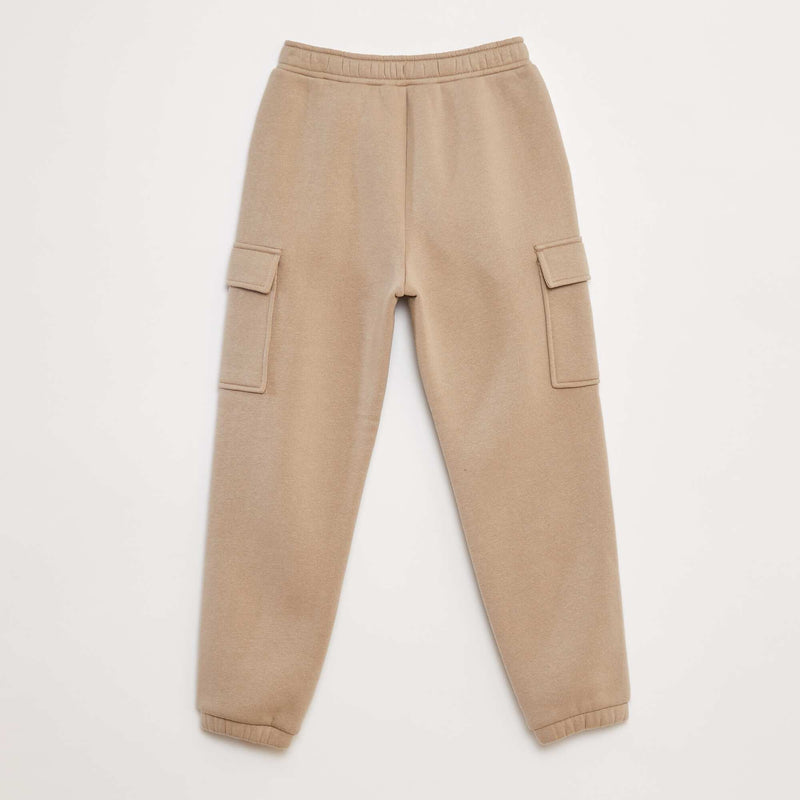 Jogging en molleton uni multi-poches