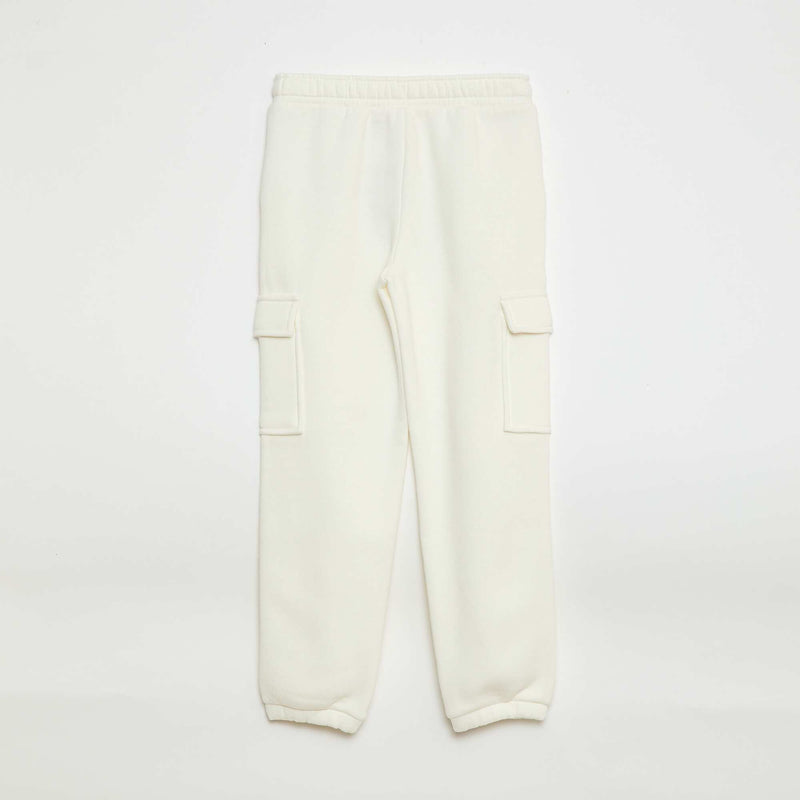 Jogging en molleton uni multi-poches