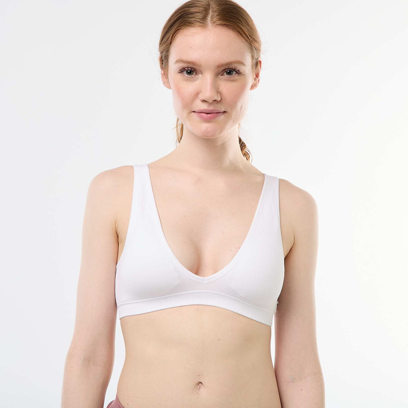 Lot de 2 brassières côtelées sans coutures