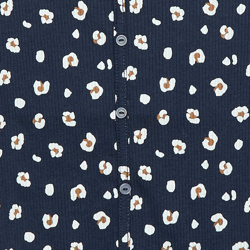 T-shirt côtelé à fleurs