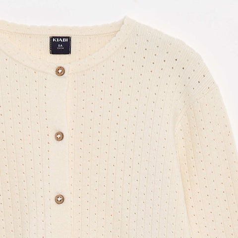 Gilet en maille pointelle uni