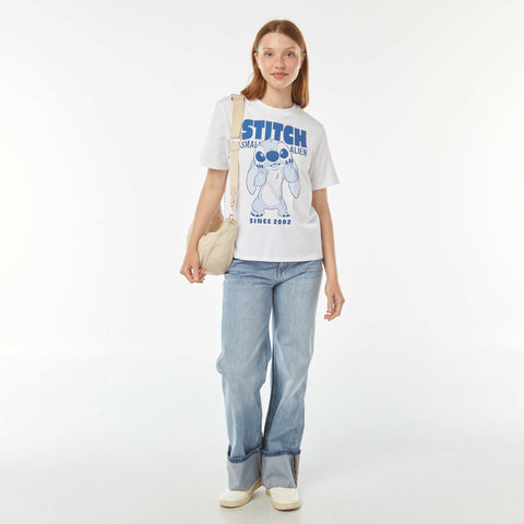 Tee-shirt imprimé 'Lilo & Stitch' 'Disney' manches courtes