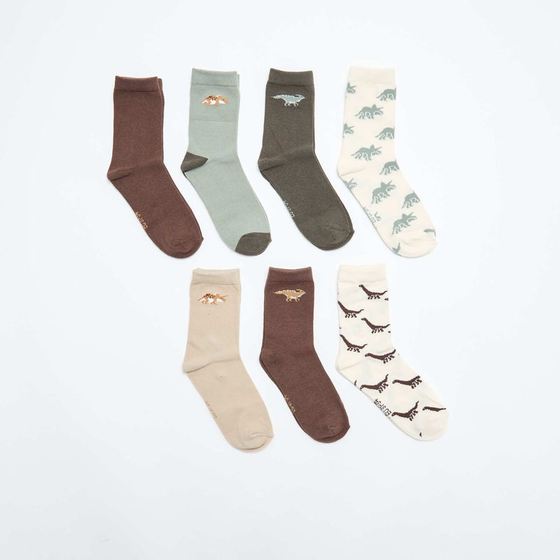 Lot de 7 paires de chaussettes imprimées
