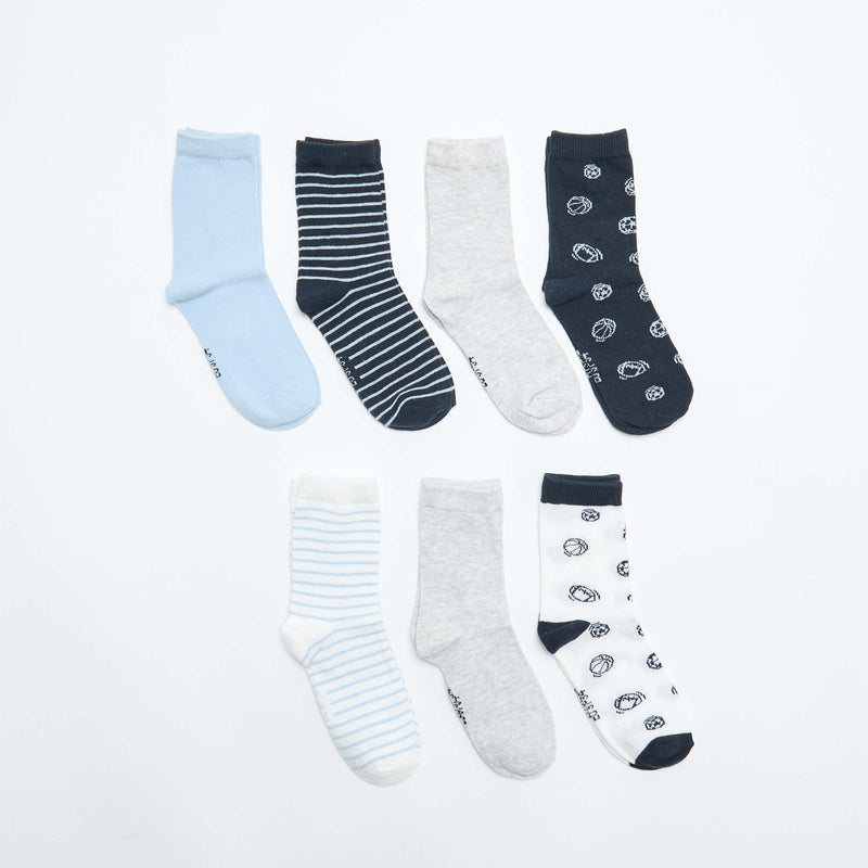 Lot de 7 paires de chaussettes imprimées