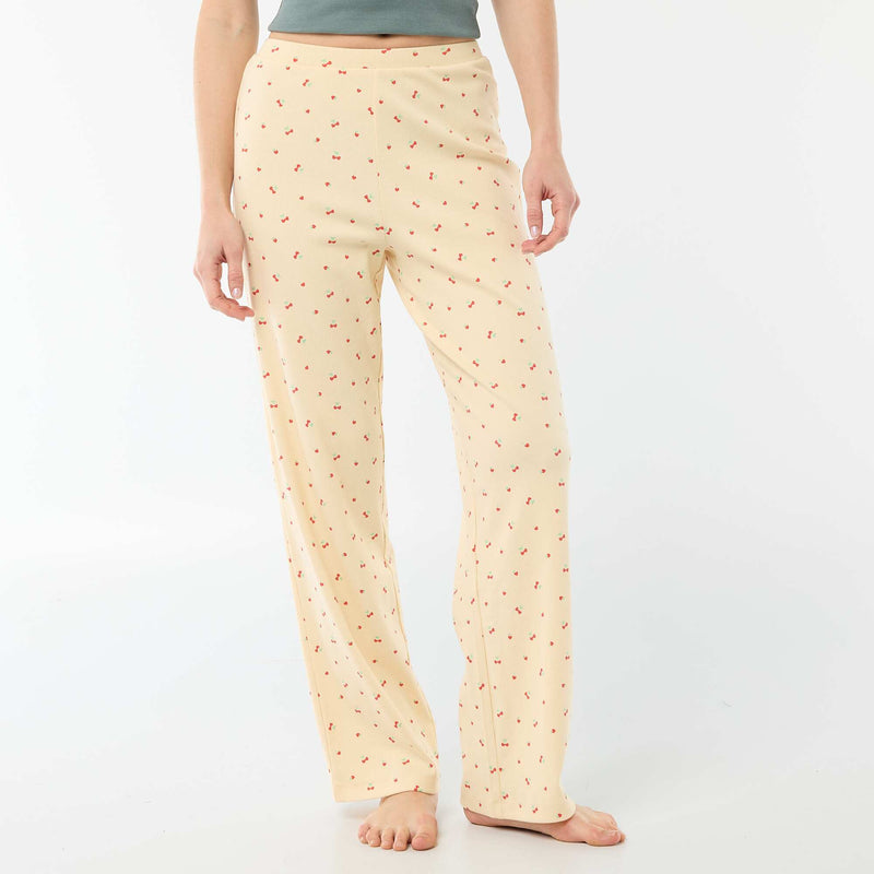 Pantalon côtelé de nuit all-over 'fleur'