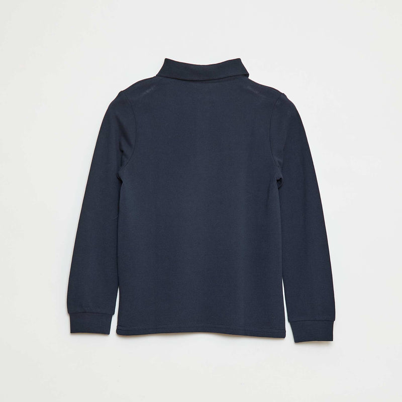Polo manches longues en maille piquée