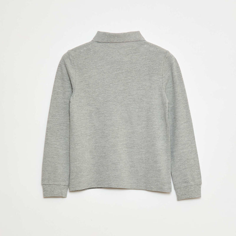 Polo manches longues en maille piquée