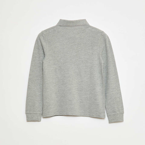 Polo manches longues en maille piquée