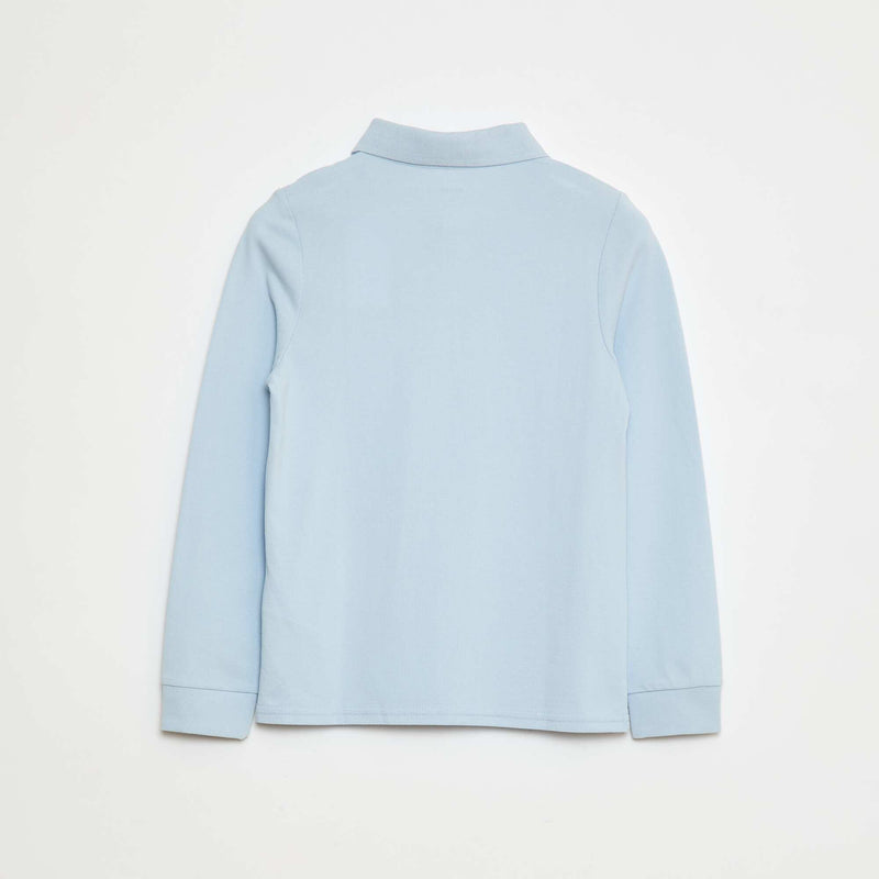 Polo manches longues en maille piquée