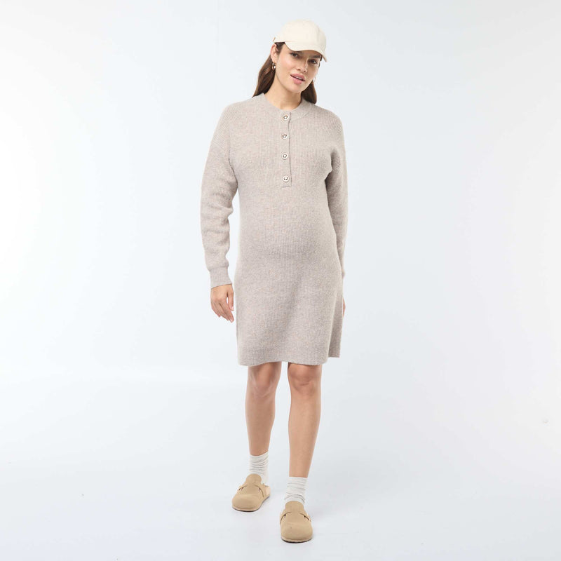 Robe pull d'allaitement à ouverture boutonnée