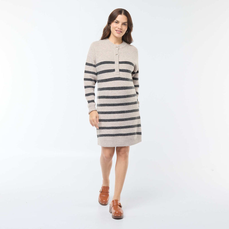 Robe pull d'allaitement à ouverture boutonnée