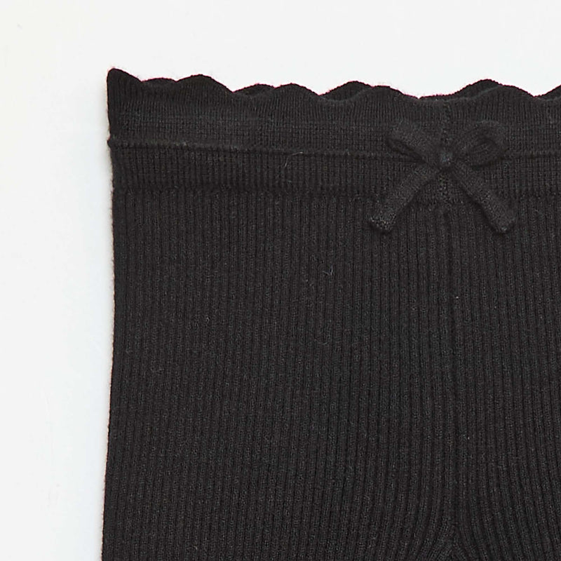 Legging côtelé avec nœud fantaisie