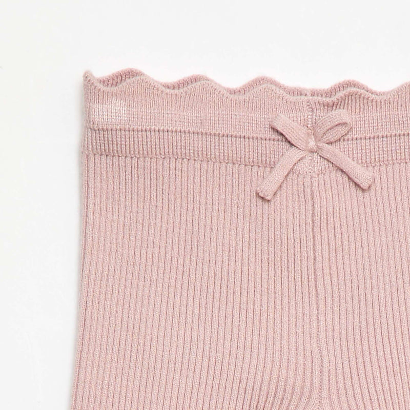 Legging côtelé avec nœud fantaisie