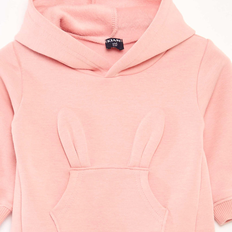 Sweat à capuche en molleton animé lapin