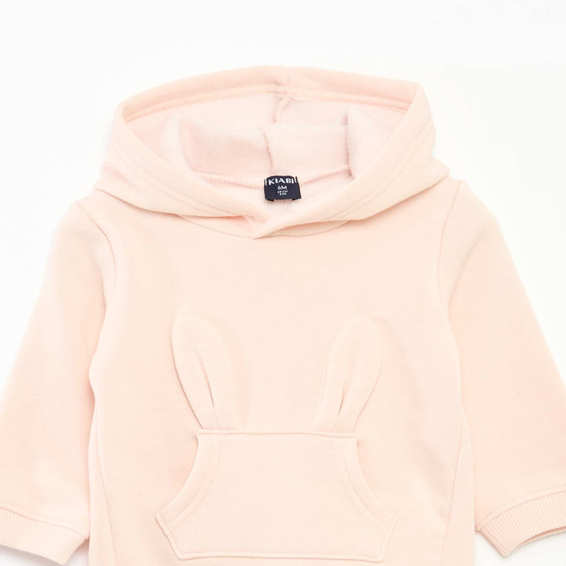 Sweat à capuche en molleton animé lapin