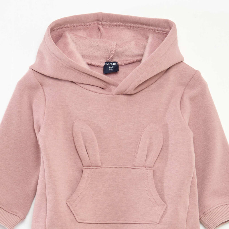 Sweat à capuche en molleton animé lapin