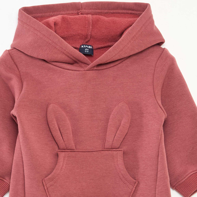 Sweat à capuche en molleton animé lapin