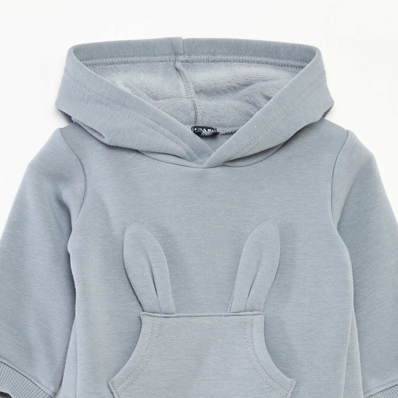 Sweat à capuche en molleton animé lapin