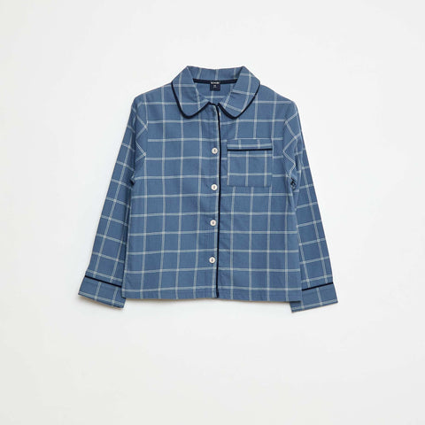 Pyjama long à carreaux chemise + pantalon - 2 pièces